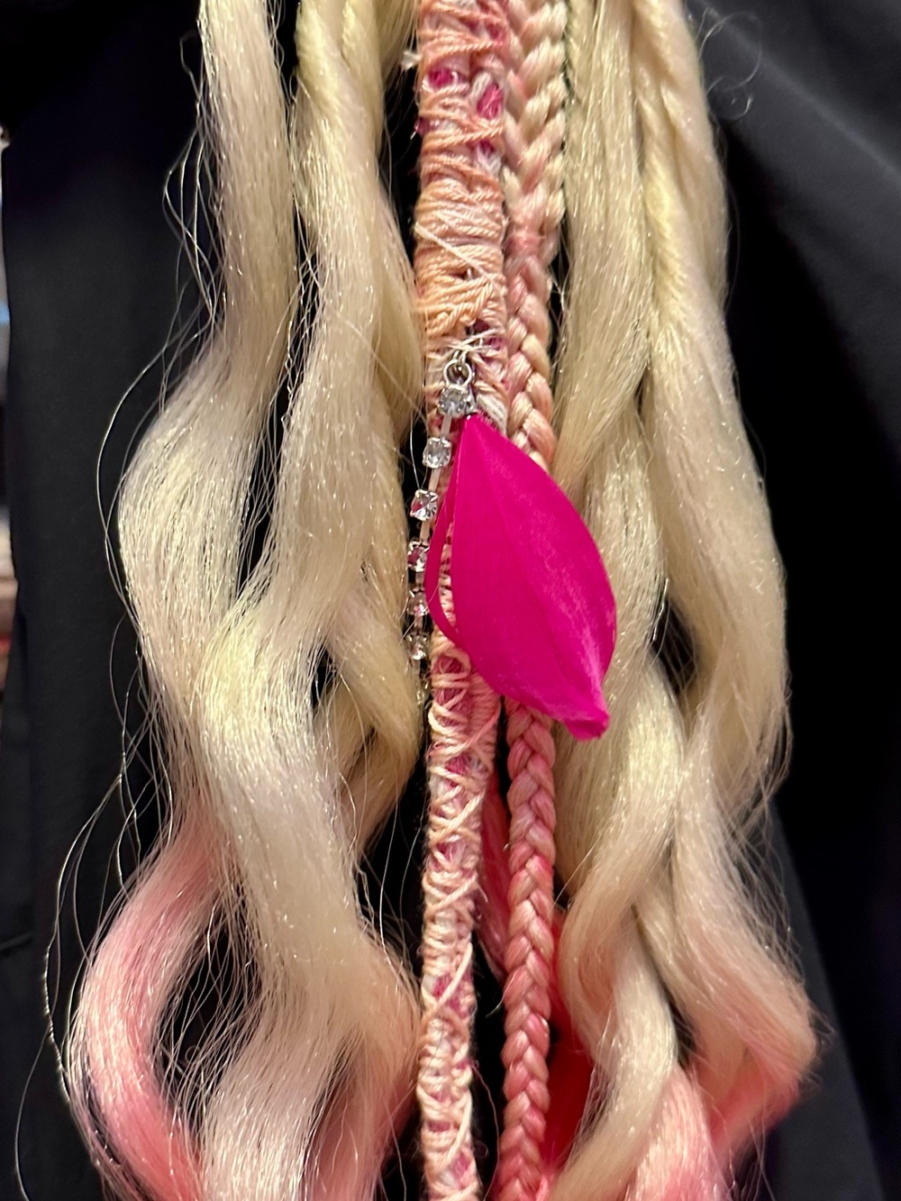 Blonde with Pink Ombre Braided Hair Extension - Fashion Accent